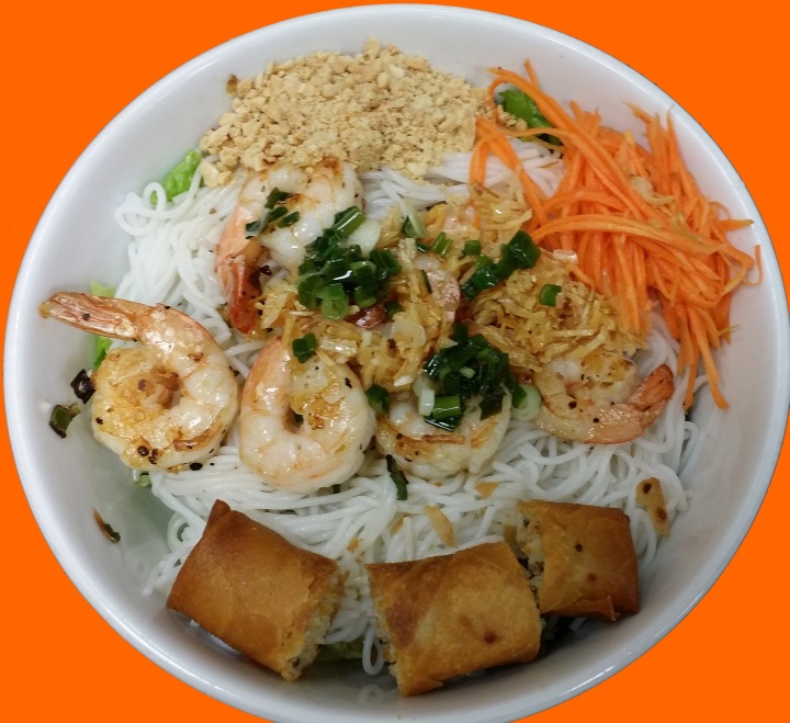 Picture of Cold noodle w. grilled shrimp&eggroll